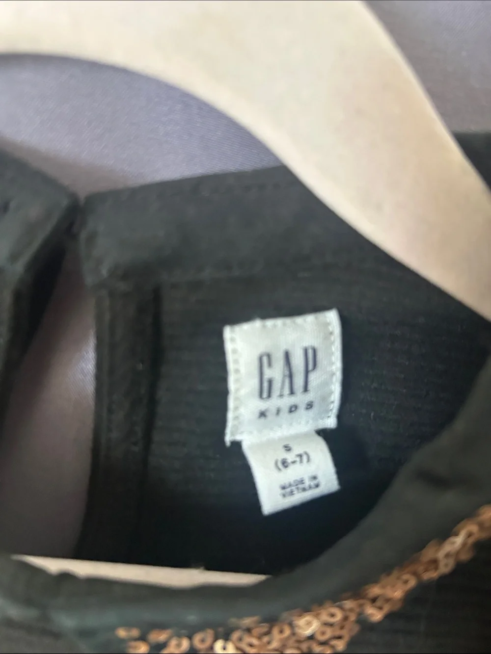 GAP Black Dress with Sequin Peter Pan Collar